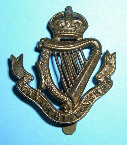 WW1 Connaught Rangers Other Ranks Brass Cap Badge