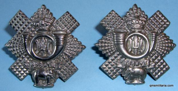 Facing Pair of Victorian Collar Badges of the Highland Light Infantry ( HLI )