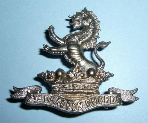 7th ( Princess Royal's ) Dragoon Guards Victorian / Edwardian White Metal Cap Badge