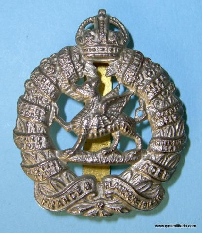 1st Battalion, The Monmouthshire Regiment White Metal Cap Badge, post 1922 pattern