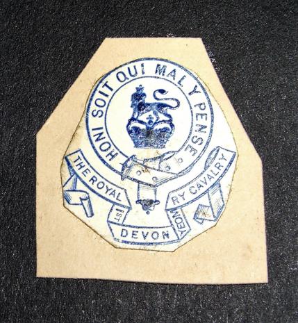Royal North Devon Yeomanry Cavalry Victorian Embossed Letterhead Paper Crest