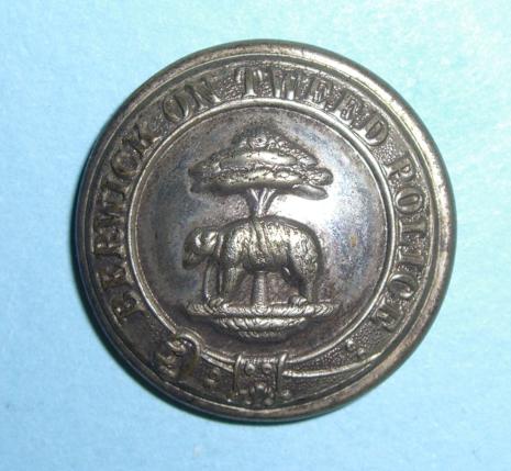 Berwick on Tweed Police Large Pattern White Metal Button, pre 1921