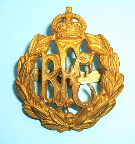 WW1 Royal Flying Corps (RFC )  Officer 's Gilt Full Dress Cap Badge