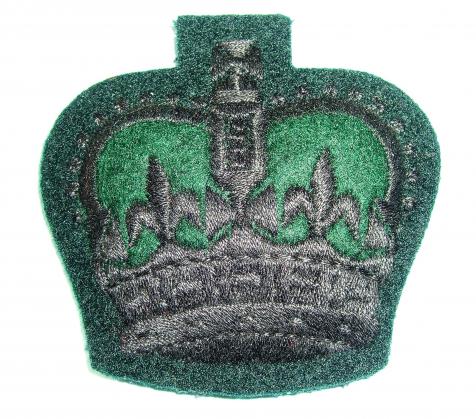 Gurkha Rifles Woven Black on Rifle Green Warrant Officer Class 2 ( WO2 ) Cloth Rank Badge