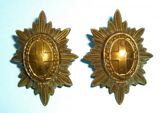 Pair of Coldstrean Guards Officer 's Brass Rank Stars Pips