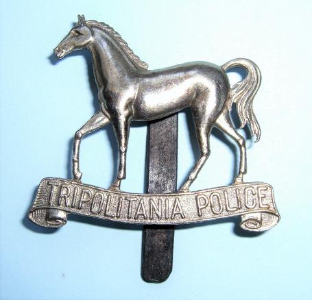 Scarce WW2 Tripolitania Police Cap Badge, 1943 - 1949