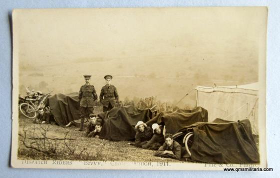 Pre WW1 Original Postcard of Rifle Regiment Territorial Cyclist Despatch Riders 