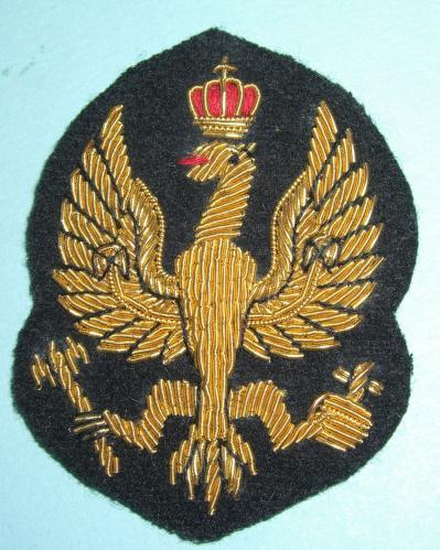 14th / 20th Hussars Gold Bullion Thread Officer's Beret Cap Badge