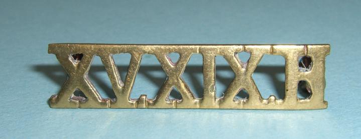 XV.XIX.H 15th / 19th Hussars Officer's Roman Numeral Small Gilt Brass Shoulder Title