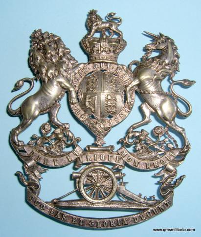 Victorian White Metal Artillery Volunteers Undress Sabretache Badge Ornament