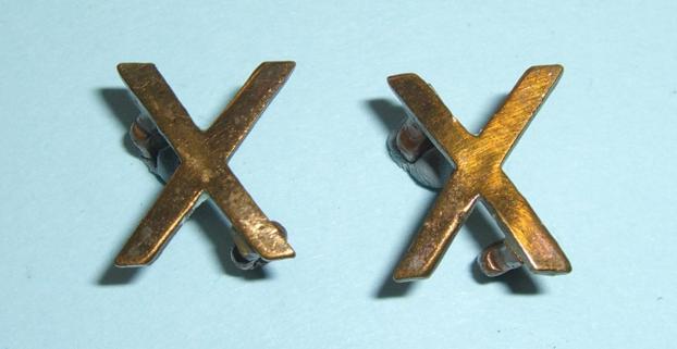 10th Royal Hussars Other Ranks Boer War Period Numeral Number 10 Collar Badges
