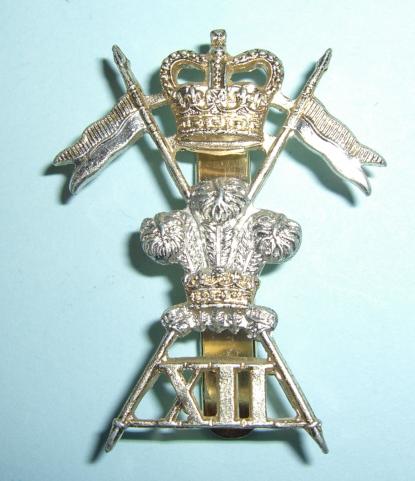 Rare 12th Royal Lancers Anodised Cap Badge QEII issue, Timings