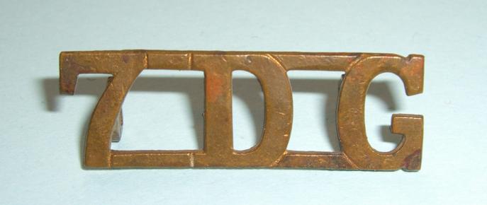 7DG - 7th (Princess Royal's) Dragoon Guards Brass Shoulder Title