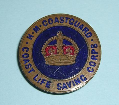HM Coastguard - Coast Life Saving Corps Brass and Enamel Lapel Badge