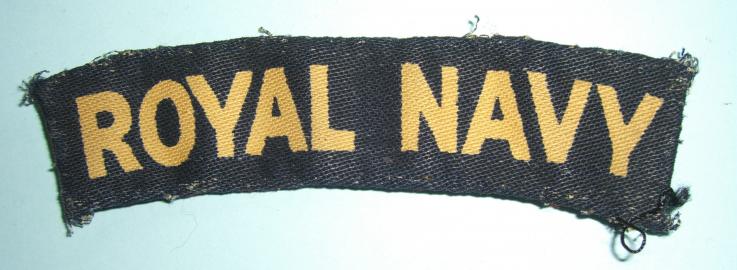 WW2 ROYAL NAVY Printed Cloth Shoulder Title