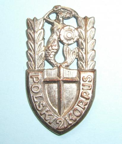 WW2 Poland - Polish 2 Corps Breast badge - numbered to reverse