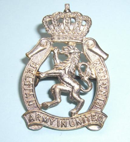 WW2 Belgian Free Forces Army in United Kingdom White Metal Breast Pin Badge