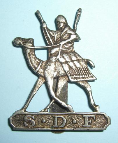 Sudan Defence Force (SDF) Officers Large Pattern Silver Hallmarked Cap Badge