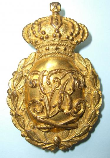 Superb Victorian Generals  Horse Furniture Bit Boss Fire Gilt Badge