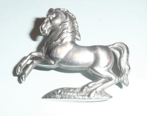 Ultra Rare Victorian Rearign Horse 3rd Kings Own Hussars Hallmarked Silver Rearing Horse NCOs Cavalry Arm Badge - 1889