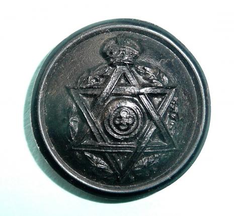 British Army Jewish Chaplain Large Pattern Black Button, King's Crown