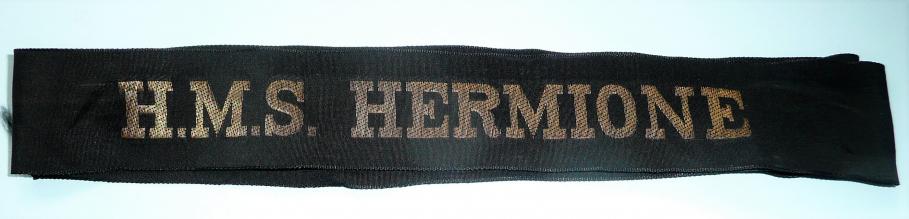 Royal Navy Ratings Cap Tally HMS Hermoine