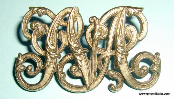 SVA Suffolk Volunteer Artillery White Metal Forage Cap Badge