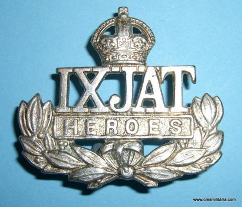 Indian Army - The IX ( 9th ) JAT Regiment ' Heroes ' Cast White Metal Pagri Badge