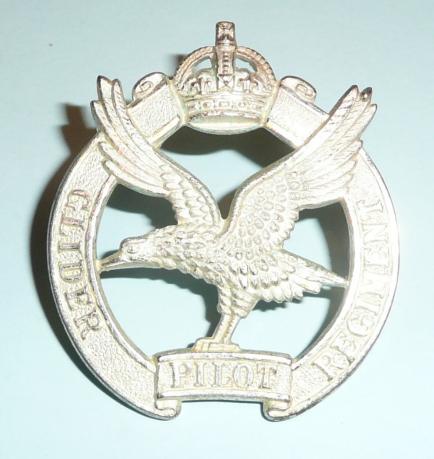 Glider Pilot Regiment Officers Frosted Silver Plated Cap Badge - Firmin