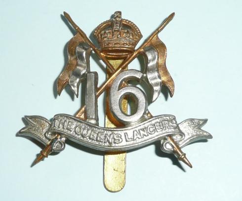 The Queen 's 16th Lancers Bi-Metal Cap badge