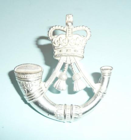 The Rifles Frosted Silver Plated Cap Badge