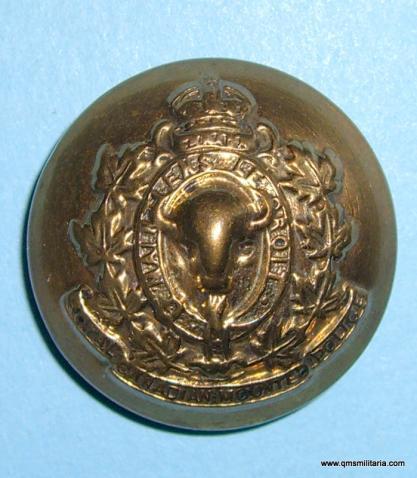 Royal Canadian Mounted Police (RCMP) Large Pattern Brass Button, King's Crown