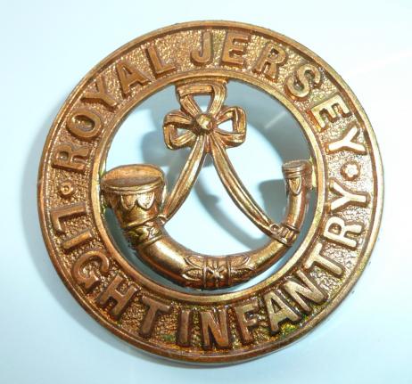 Royal Jersey Light Infantry Militia Gilding Metal Helmet Plate Centre (HPC)