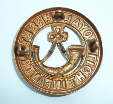 Royal Jersey Light Infantry Militia Gilding Metal Helmet Plate Centre (HPC)