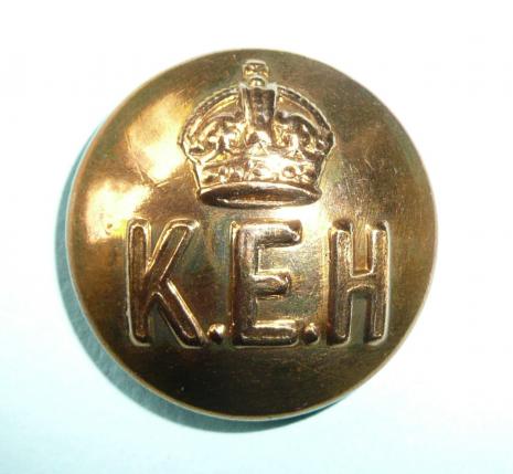 K.E.H. King Edwards Horse Large Pattern Brass Button