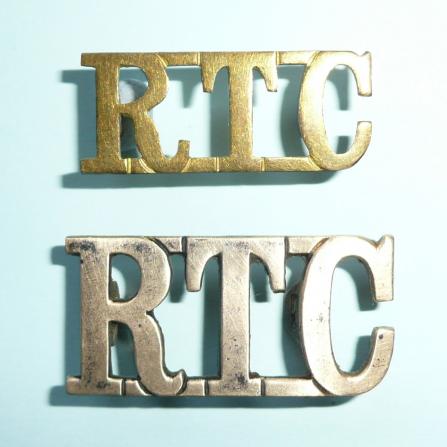 Officer and an Other Ranks Pattern Royal Tank Corps ( RTC ) Brass Shoulder Titles, one not in Westlake
