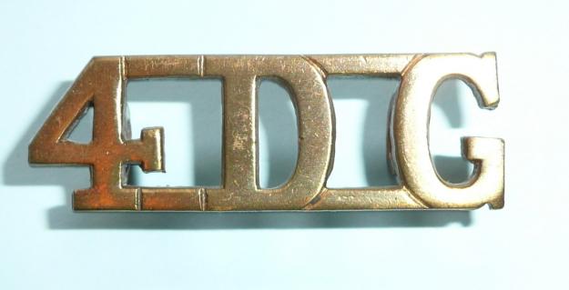 4DG - 4th Royal Irish Dragoon Guards One Piece Brass Shoulder Title