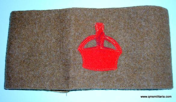 WW1  Lord Derby Scheme Khaki Cloth Arm Band, with good issue stamps