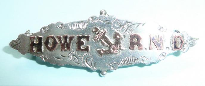 WW1 Royal Naval Division ( RND ) Howe Battalion Silver hallmarked Sweetheart Pin Brooch Badge