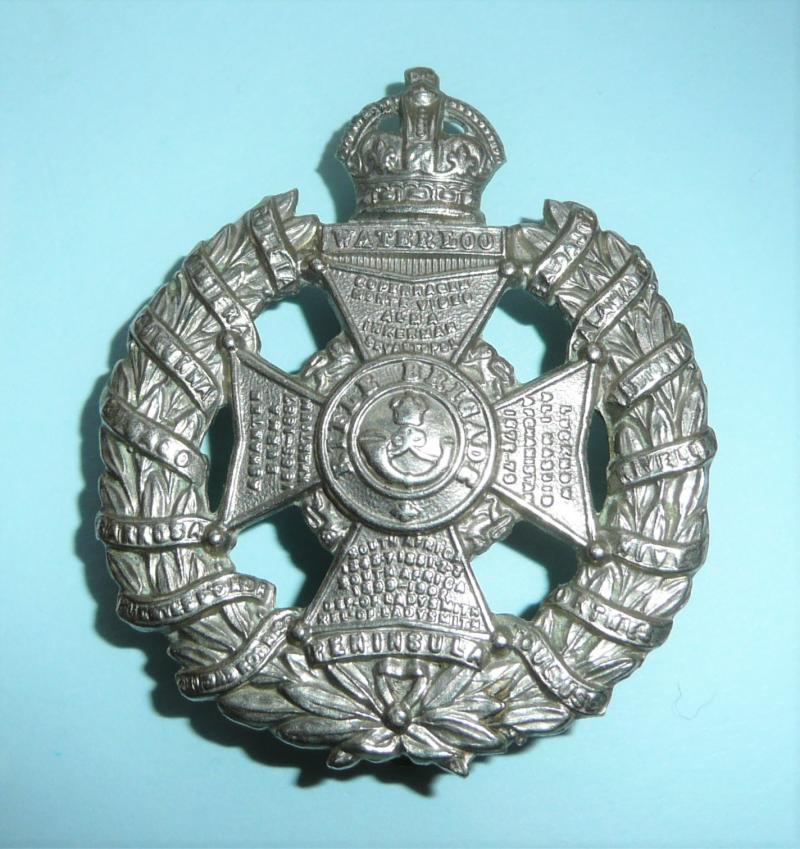 Rifle Brigade (The Prince Consorts Own) White Metal Cap Badge - Larger Pattern