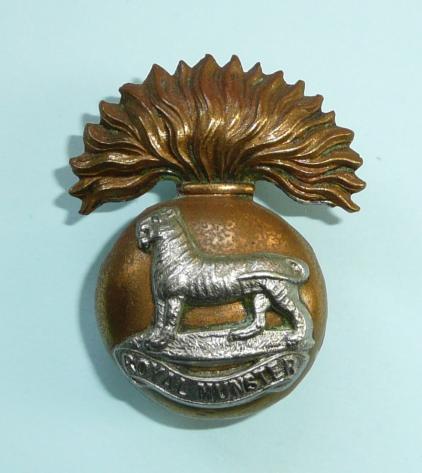 Royal Munster Fusiliers (RMF) ( 101st & 104th Foot) Victorian / Edwardian Bi-metal cap badge