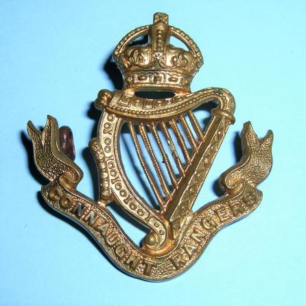 Connaught Rangers ( 88th & 94th Foot) Edwardian Issue Gilding Metal Cap Badge