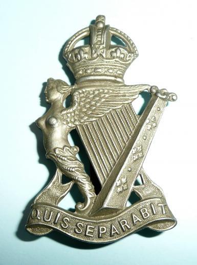 The Royal Irish Rifles  ( 83rd & 86th Foot) - Other Ranks Imperial Crown White Metal Cap Badge