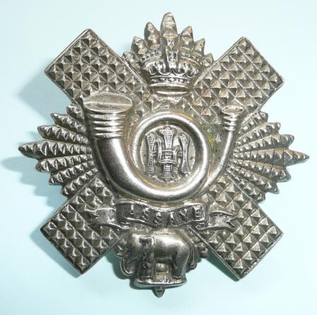 Highland Light Infantry (HLI) ( 71st & 74th Foot) Victorian Issue White Metal Glengarry Cap Badge