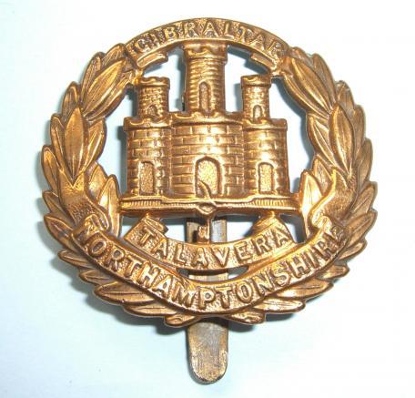 The Northamptonshire Regiment (48th & 58th Foot) WW1 Issue Brass Economy Cap Badge 