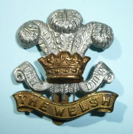 The Welsh Regiment (41st & 69th Foot) WW1 issue Other Ranks Bi-metal Cap Badge