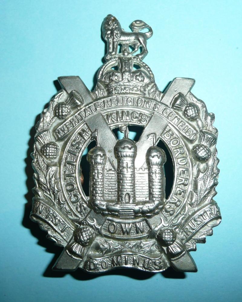 Kings Own Scottish Borderers ( KOSB ) (25th Foot) - Smaller Pattern Other Ranks White Metal Glengarry Badge