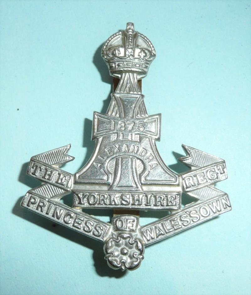 The Green Howards ( Alexandra, Princess of Wales's Own Yorkshire Regiment) (19th Foot) - 2nd Pattern Imperial Crown Other Ranks White Metal Cap Badge