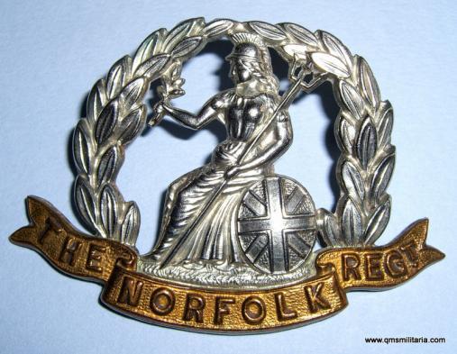 The Norfolk Regiment (9th Foot) Victorian / Edwardian Issue Other Ranks Bi-metal Cap Badge