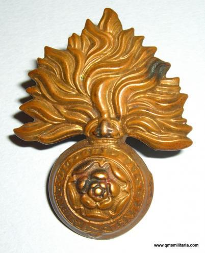 The Royal Fusiliers Regiment (City of London Regiment) (7th Foot)  - Edwardian Pattern Imperial Crown Other Ranks Brass Cap Badge